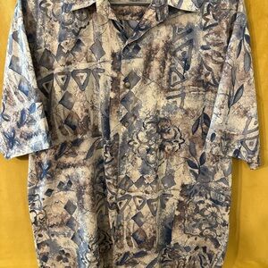 Stylish Blue and Brown Patterned Casual Shirt